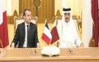 الشيخ تميم بن حمد آل ثاني أمير دولة قطر والرئيس الفرنسي إيمانويل ماكرون
