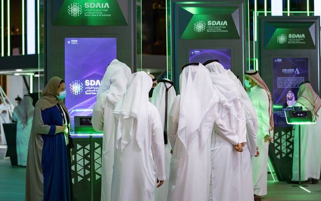 جناح الهيئة السعودية للبيانات والذكاء الاصطناعي "سدايا"  بإحدى الفعاليات